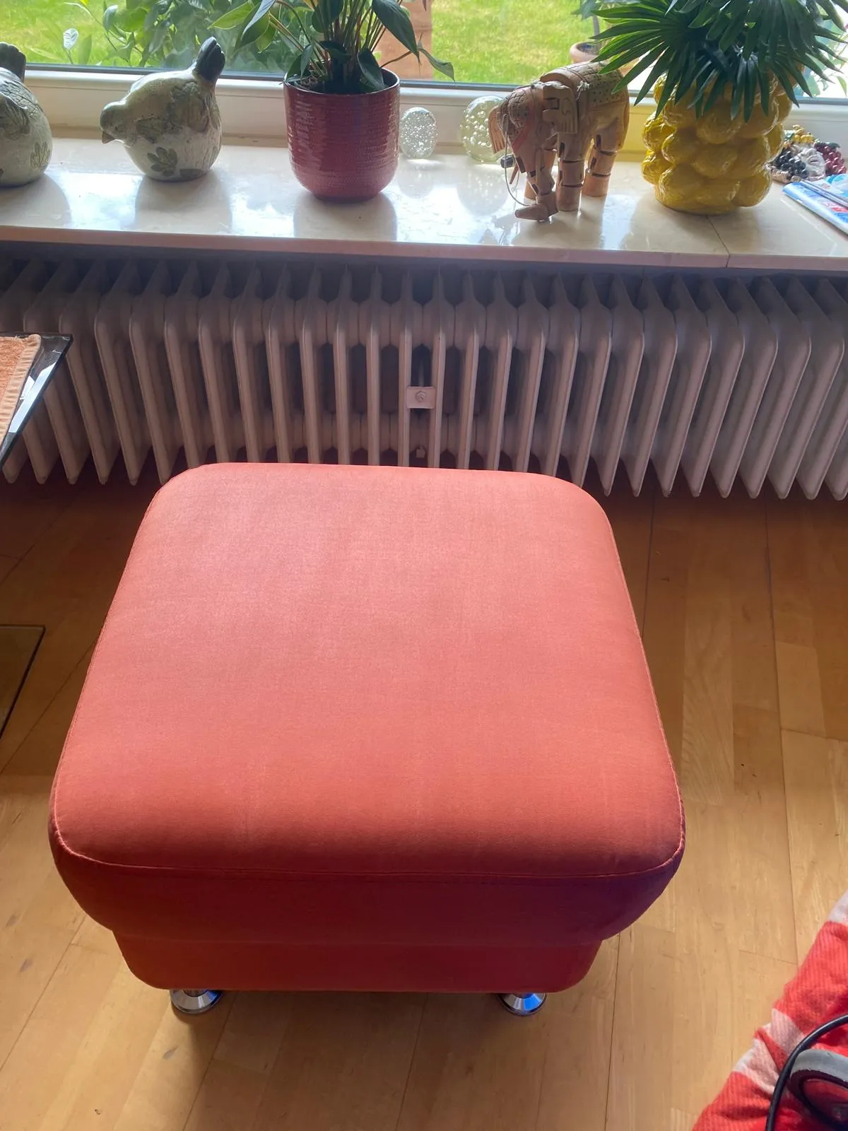 Nachher: Hocker · Mikrofaser nach der Reinigung
